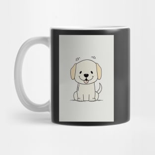 Super Cute Happy Dog Illustration Drawing Mug